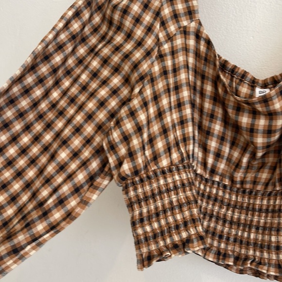 B.P. Nordstrom Plaid Crop Long Sleeve Top | NWT | Size 1X - Picture 7 of 10